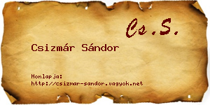 Csizmár Sándor névjegykártya