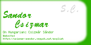 sandor csizmar business card